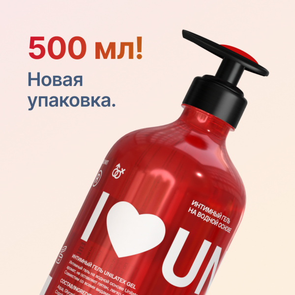 Лубрикант UNILATEX на водной основе, 500 мл., интимная гель смазка.