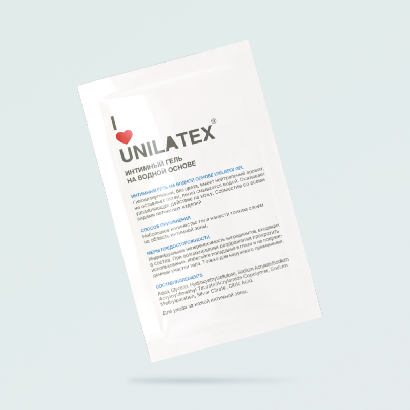 Промо-набор Unilatex из сашетов лубриканта 100 мл. (10 шт. по 5 мл. на водной основе + 10 шт. по 5 мл. на водной основе Алоэ+Пантенол)